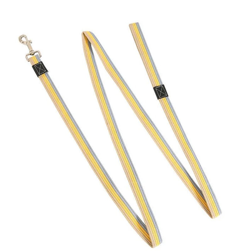 Hundebånd i nylon – 2 meter flerfarget kobbel