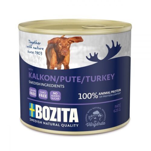 Bozita Paté med kalkun 625g – våtfôr til hund