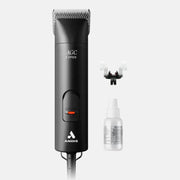 Produktbilde av Andis AGC 2-Speed Brushless Clipper på grå bakgrunn.