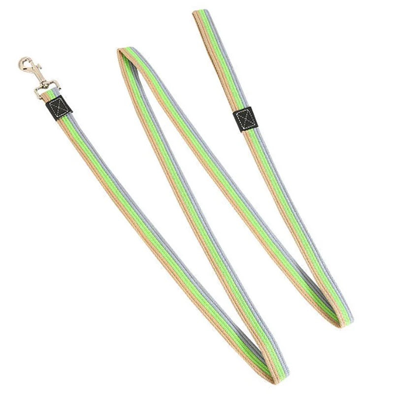Hundebånd i nylon – 2 meter flerfarget kobbel