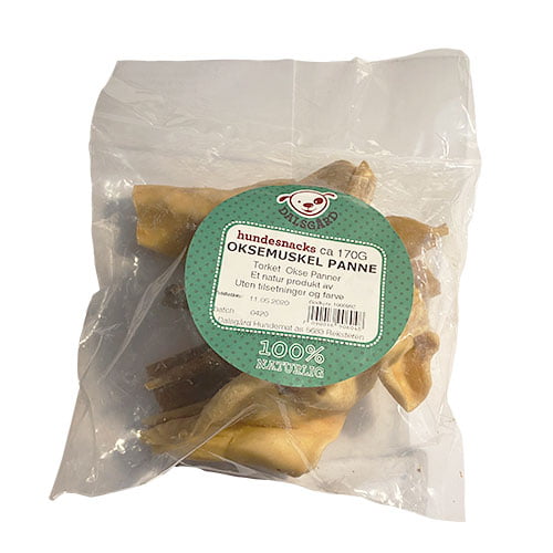 Ekstra hard hundesnacks - Oksesener/pannebiter fra Dalsgård