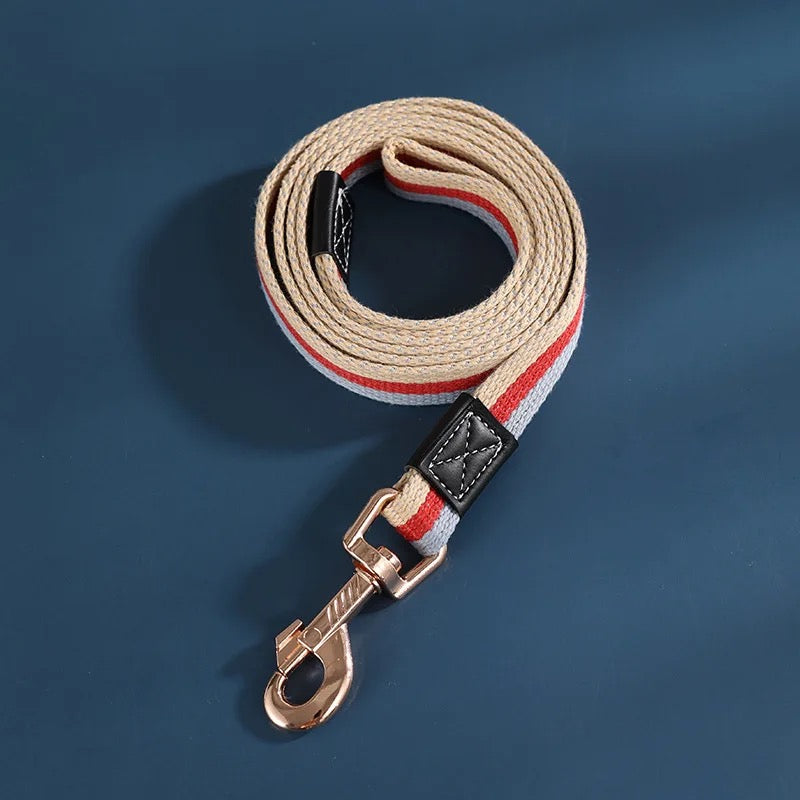Hundebånd i nylon – 2 meter flerfarget kobbel