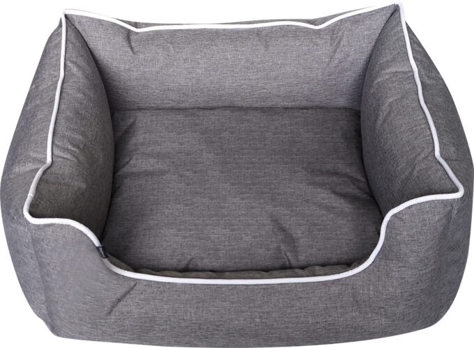 Buddy - rektangulær seng til hund grå/hvit