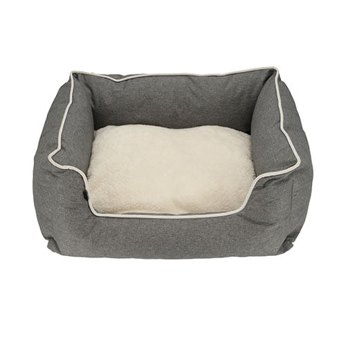 Buddy - rektangulær seng til hund grå/hvit