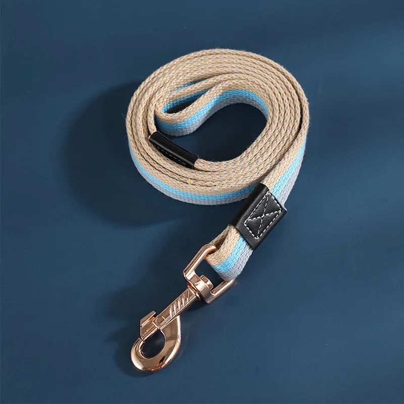 Hundebånd i nylon – 2 meter flerfarget kobbel