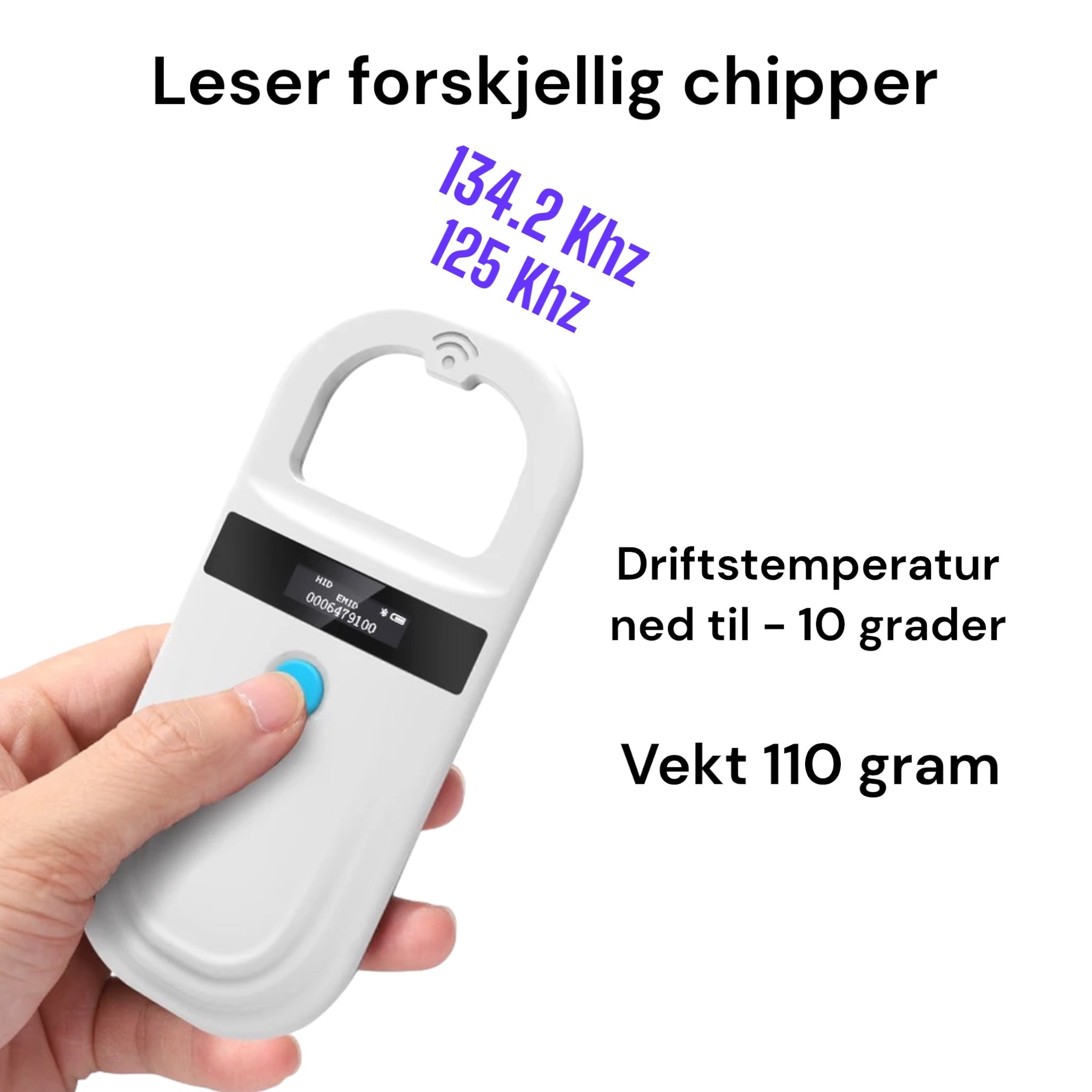 Chipleser til hund og katt med Bluetooth