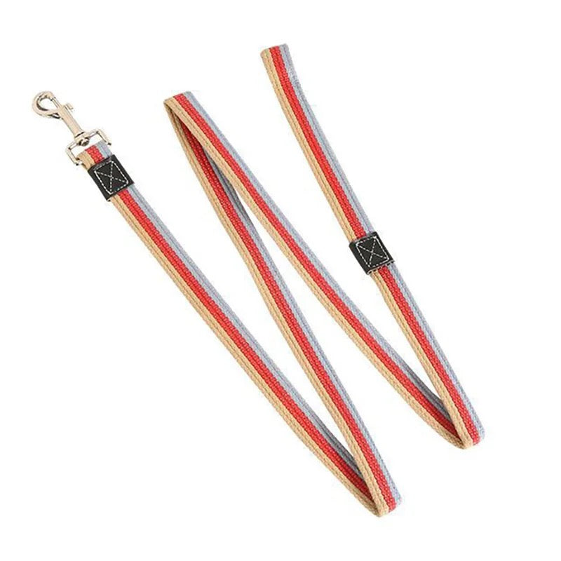 Hundebånd i nylon – 2 meter flerfarget kobbel