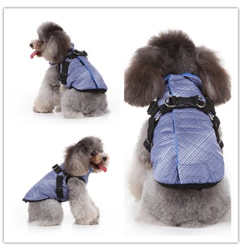 Dash vest med sele til hund - blå