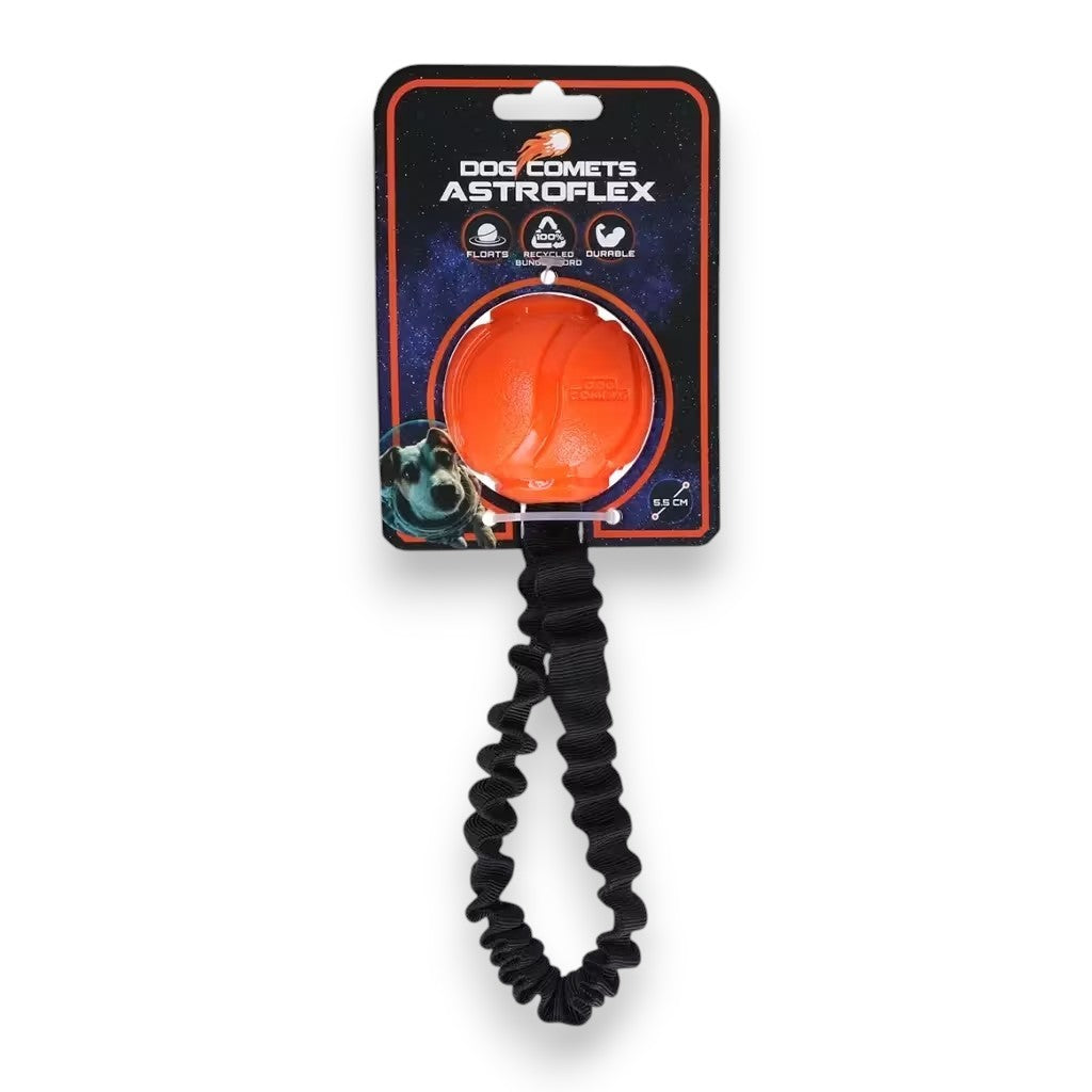 Dog Comets AstroFlex oransje ball med stropp