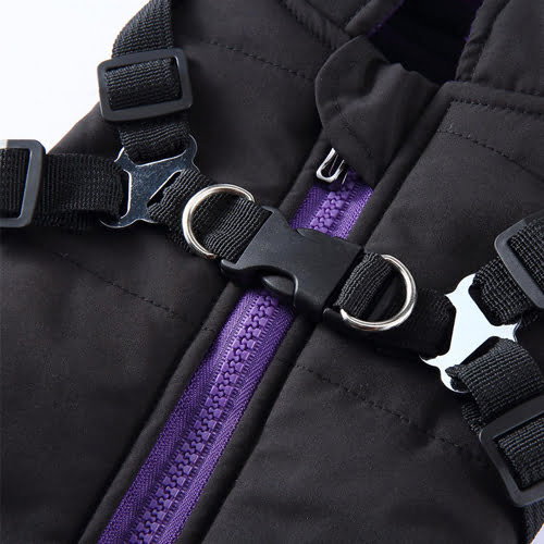 Fashion vest med sele til hund - Sort