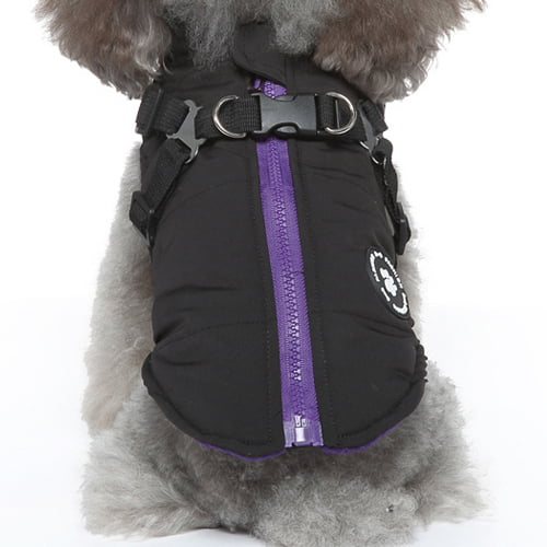 Fashion vest med sele til hund - Sort