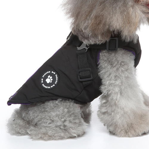 Fashion vest med sele til hund - Sort