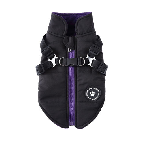 Fashion vest med sele til hund - Sort