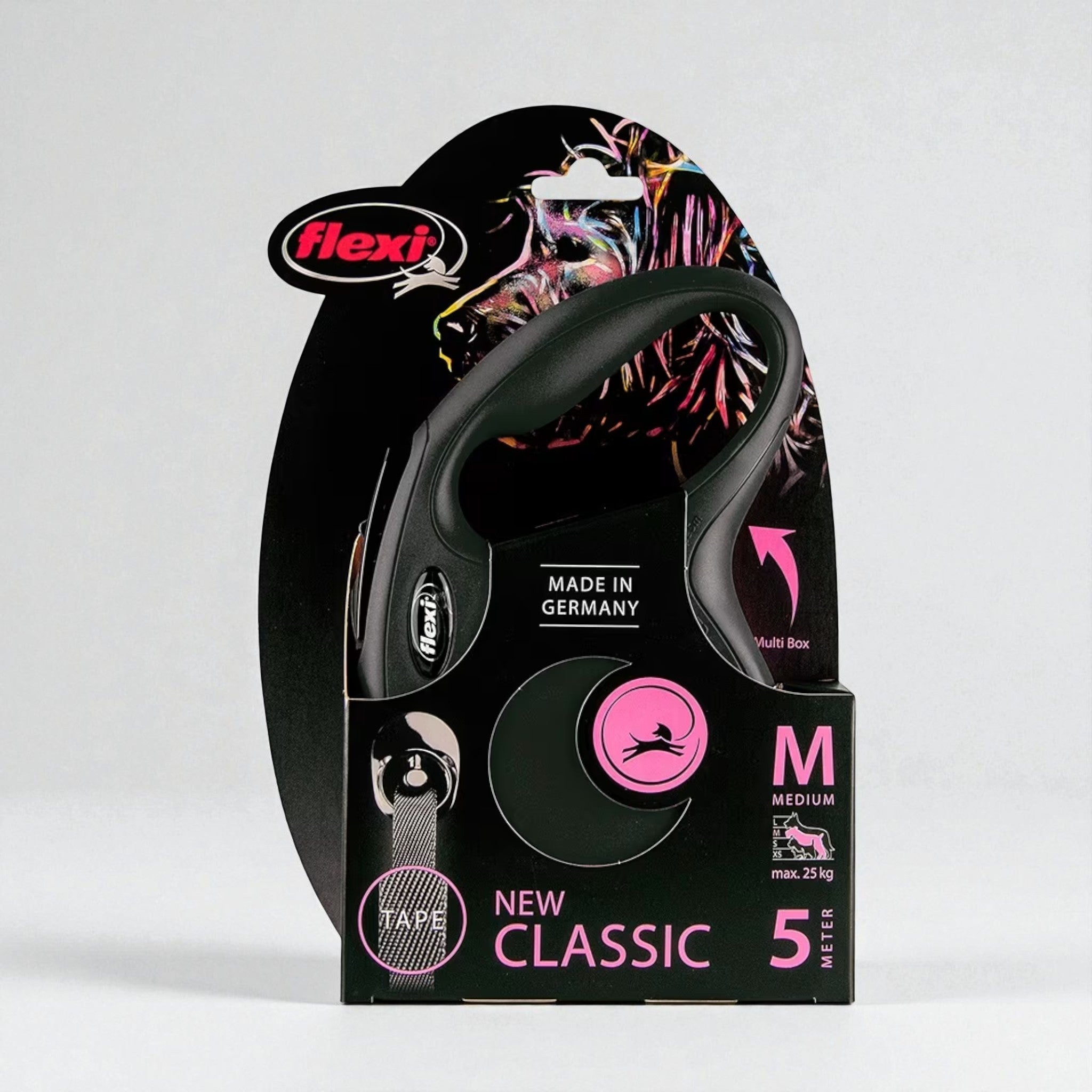 Flexi Classic Compact M rullekobbel 5 m – sort kobbel til hund