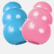 To Kong Puppy hundeleker i fargene lyseblå og lyserosa.