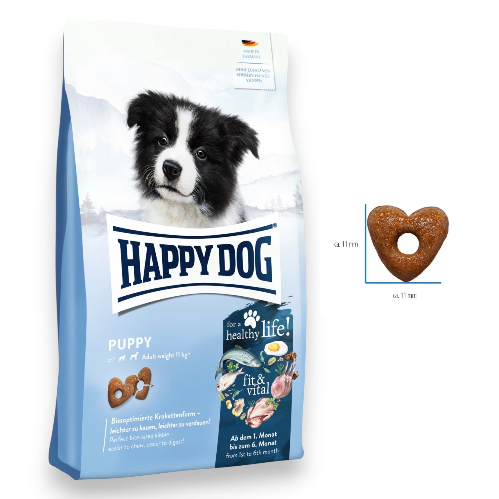 Happy Dog fit & vital Puppy 1 kg valpefôr for mellomstore og store hunderaser