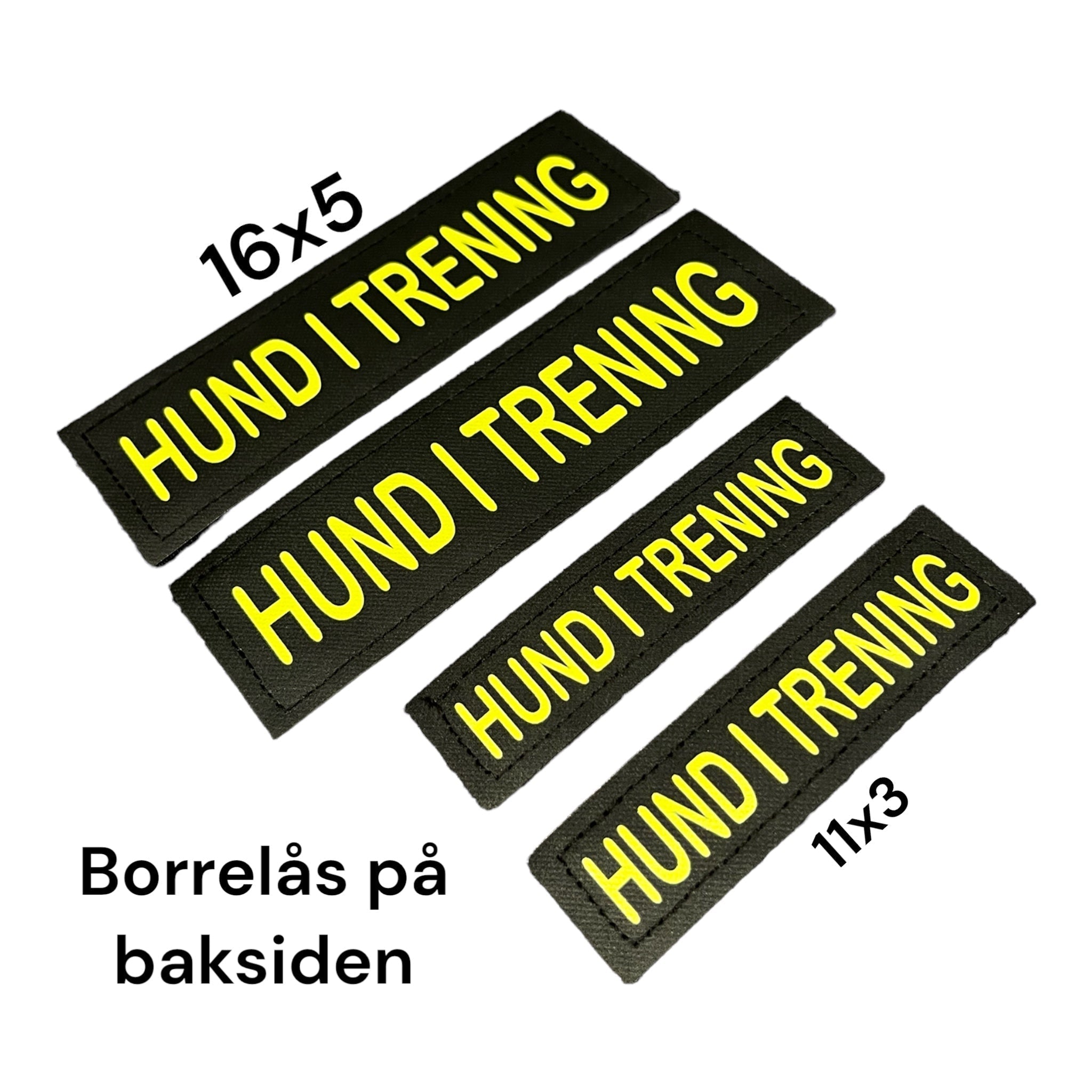 Borrelåsmerke Hund i trening – merke til hundesele