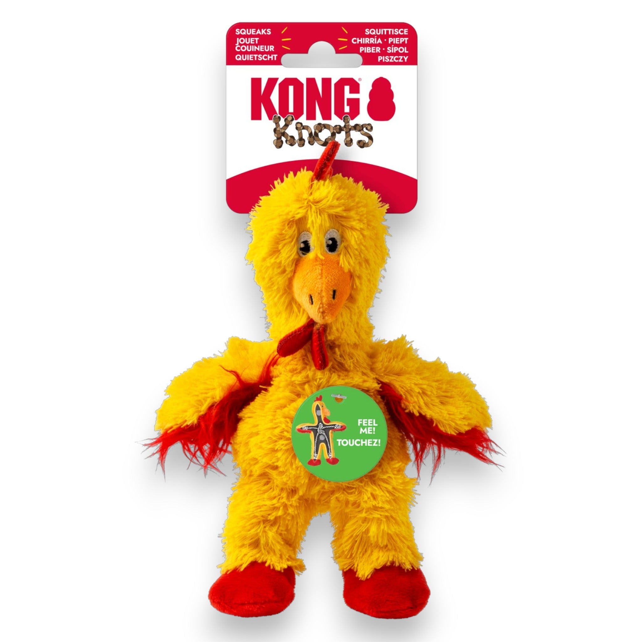 KONG Knots Chicken S hundeleke med tauskjelett og squeakers