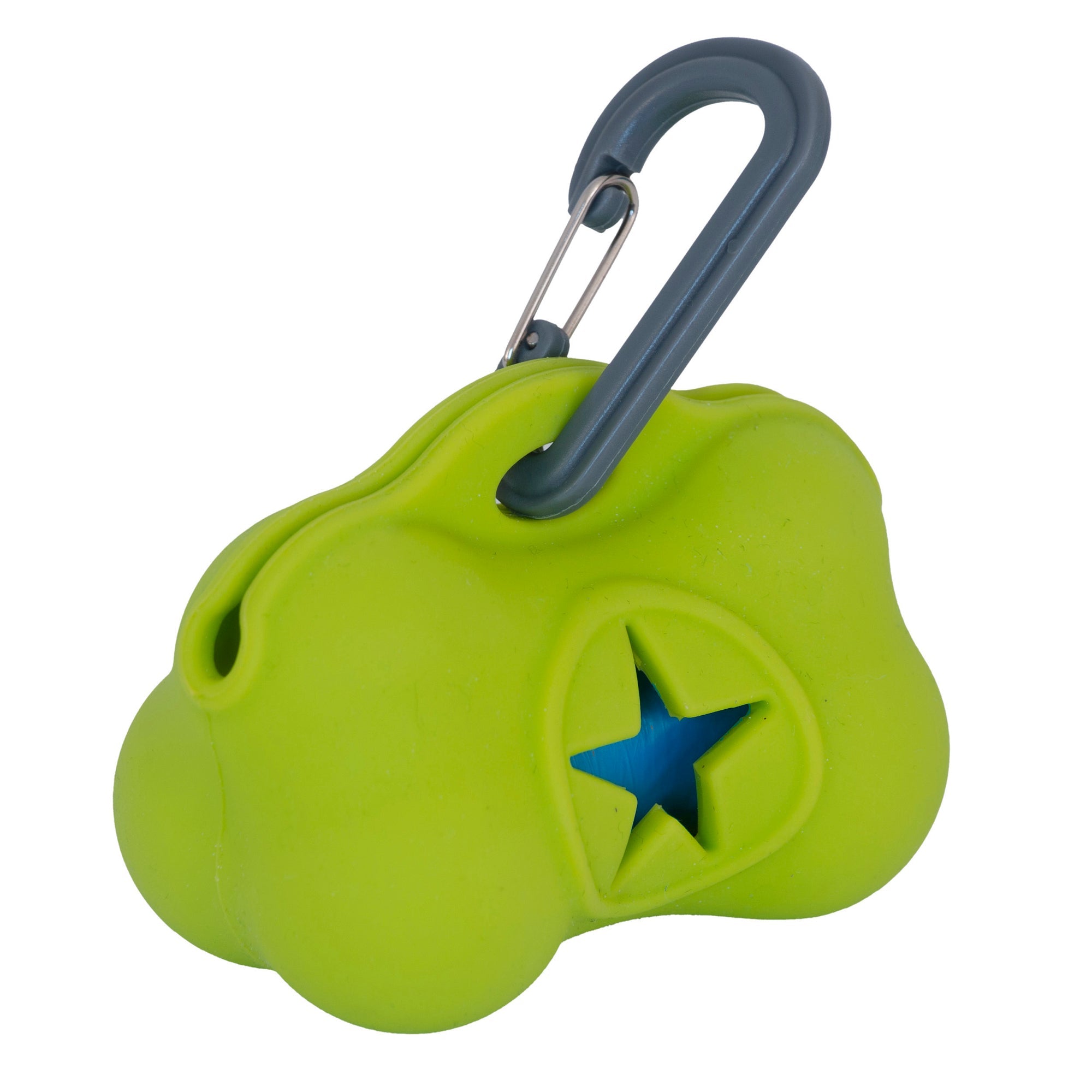 Hundeposeholder i silikon – lime med karabinkrok