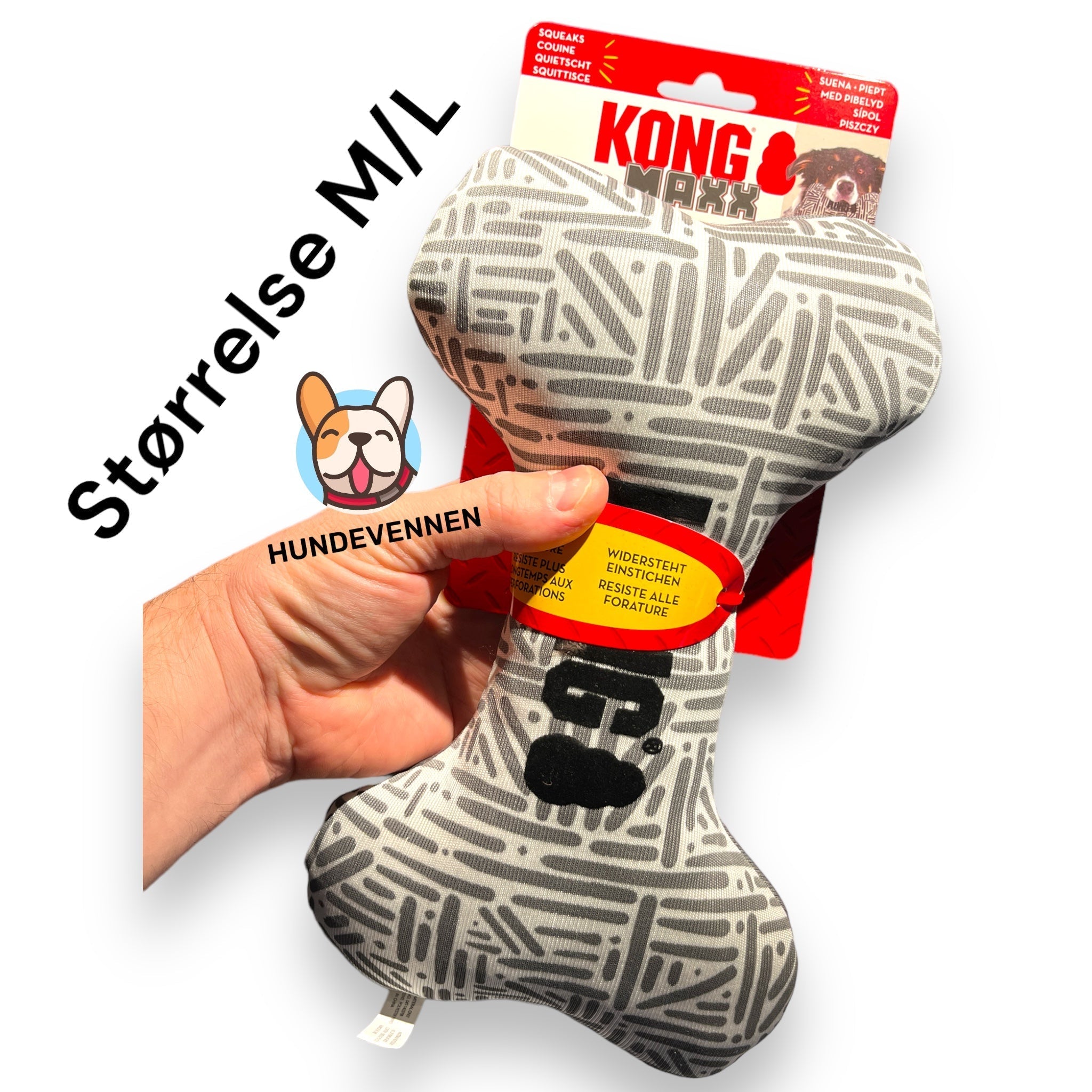 KONG Maxx Bone – slitesterk hundeleke med pipelyd