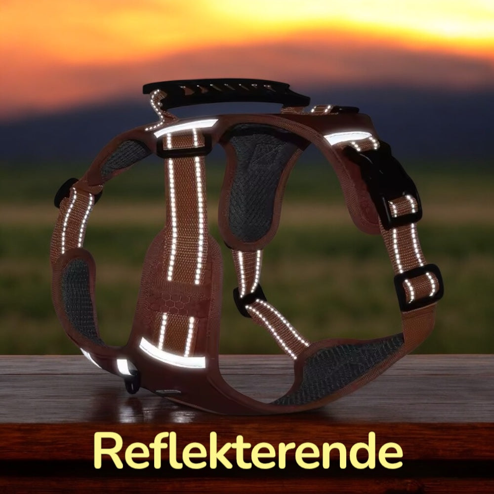 Hundesele med refleks og håndtak