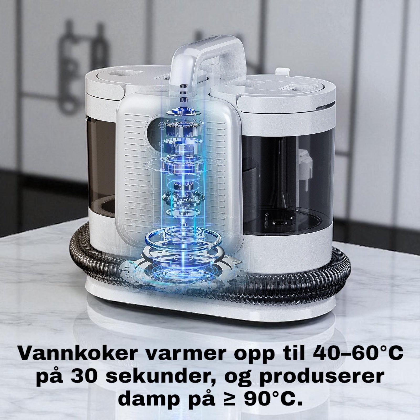 Tepperenser med damp – tekstilrenser til sofa, bil og dyrehår (C988)