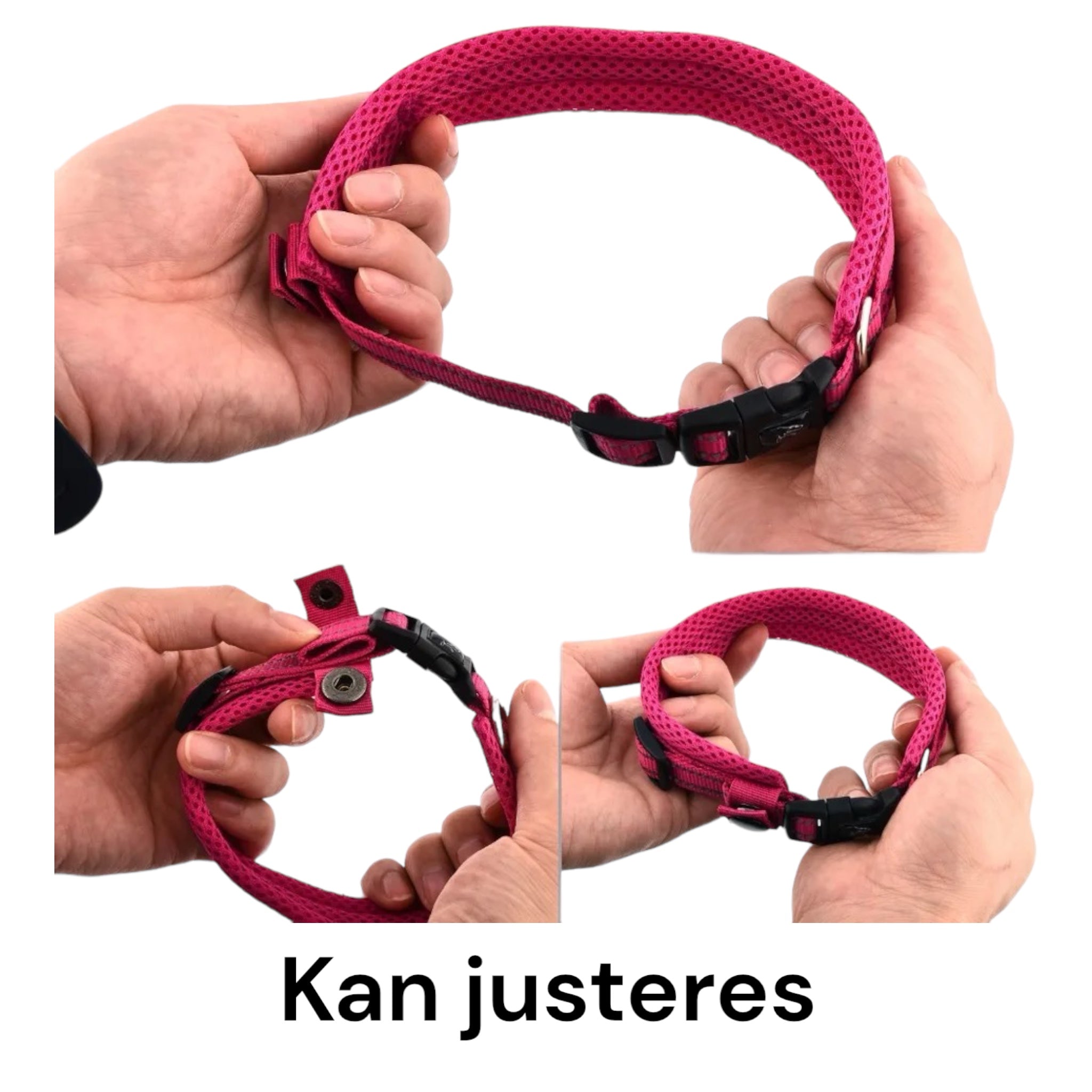 Mesh hundehalsbånd med refleks og hurtigklips
