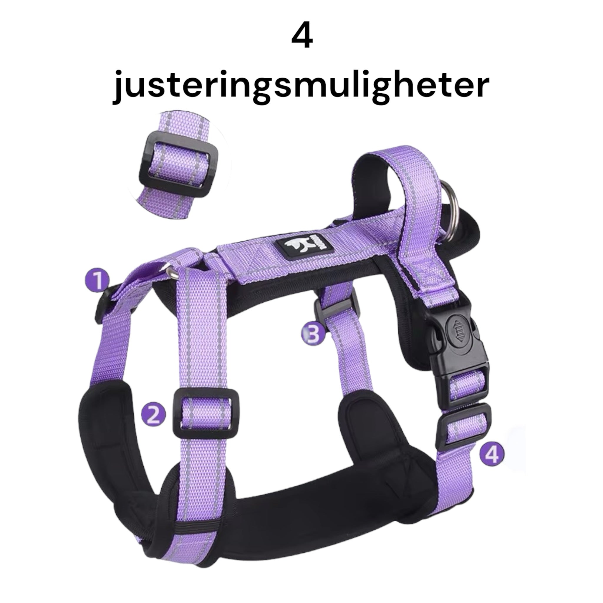Lett hundesele med refleks