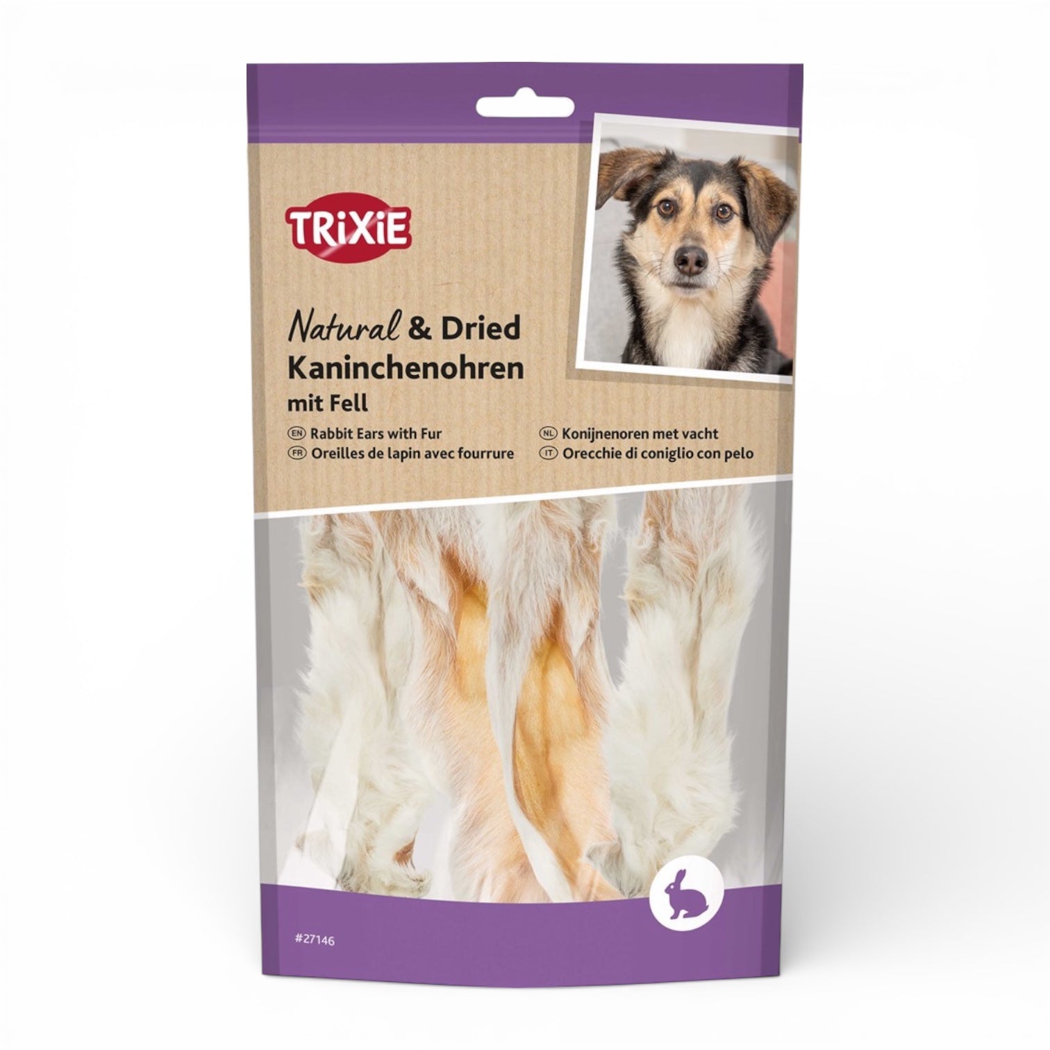 Kaninører med pels til hund – Trixie 100 g