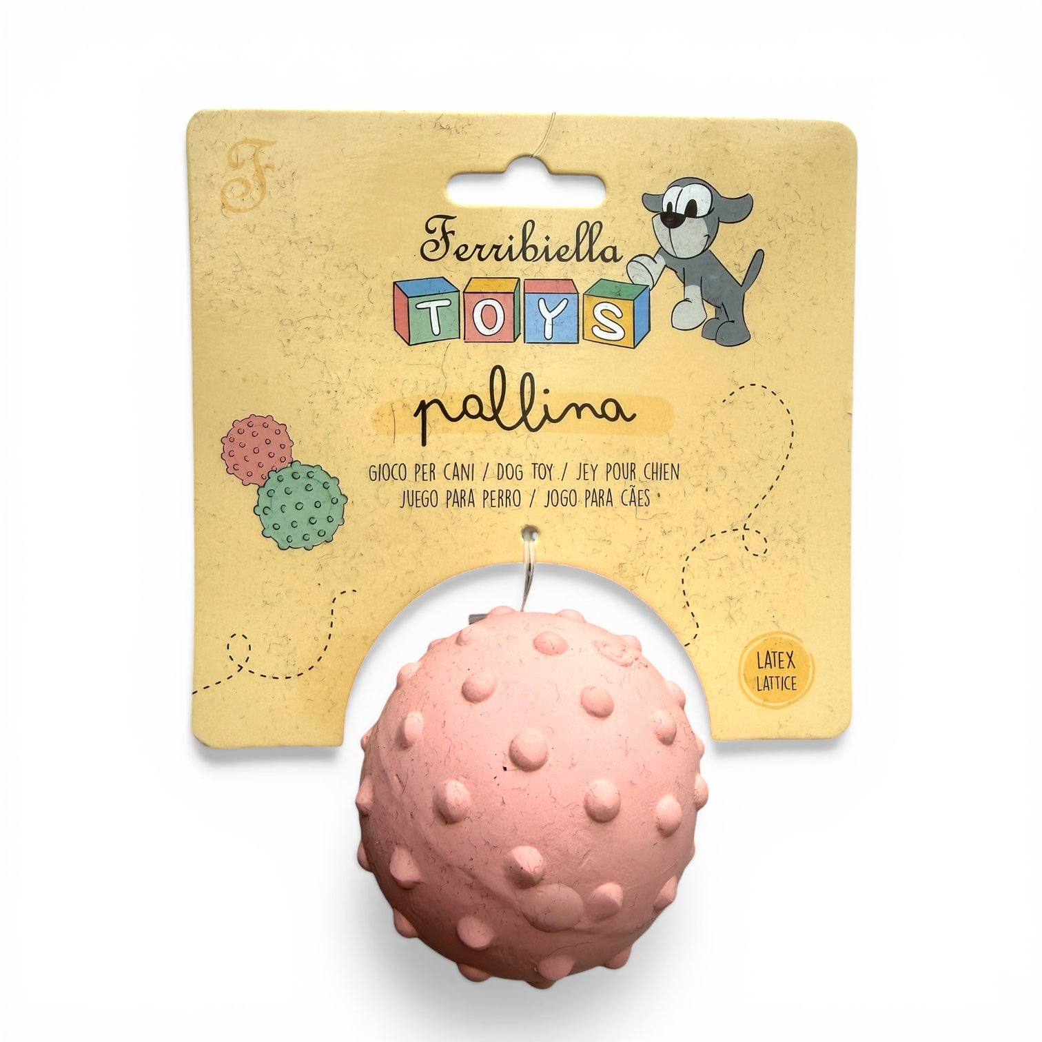 Ferribiella Pallina ball til hund – fargerik hundeleke