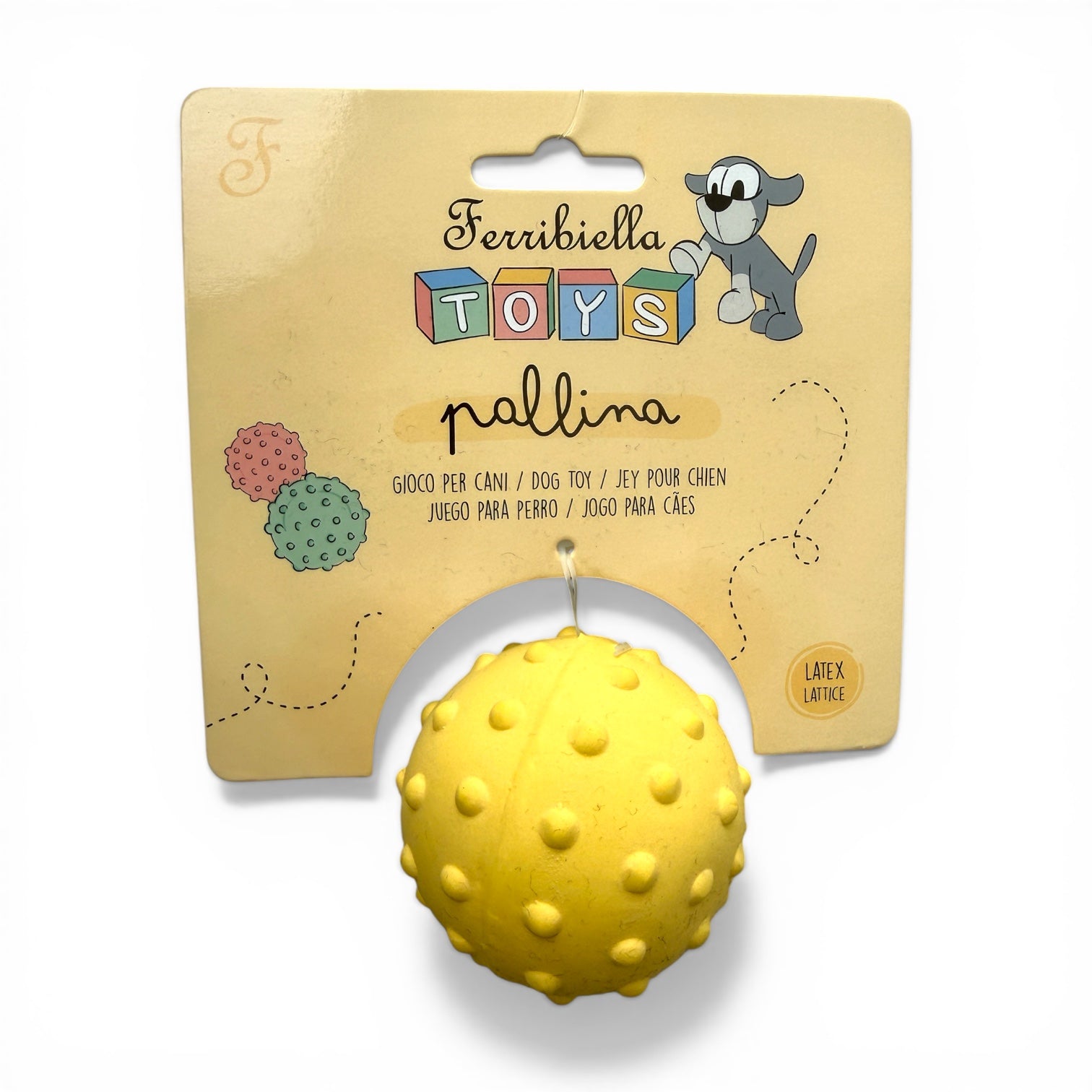 Ferribiella Pallina ball til hund – fargerik hundeleke