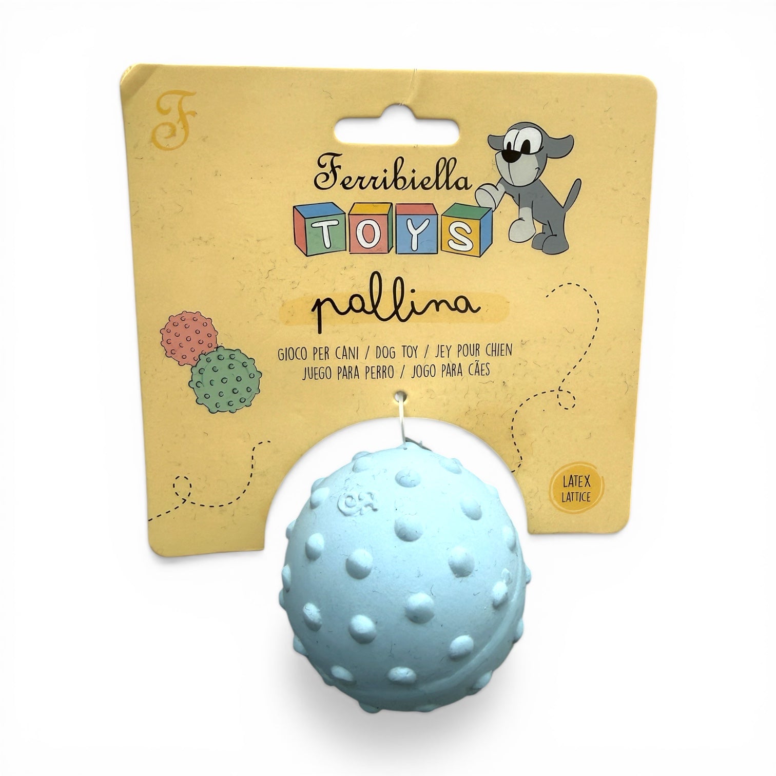 Ferribiella Pallina ball til hund – fargerik hundeleke