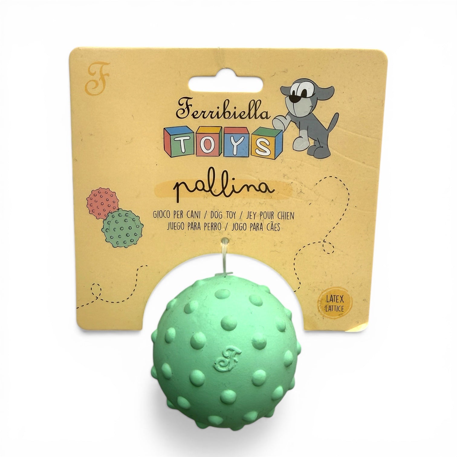 Ferribiella Pallina ball til hund – fargerik hundeleke