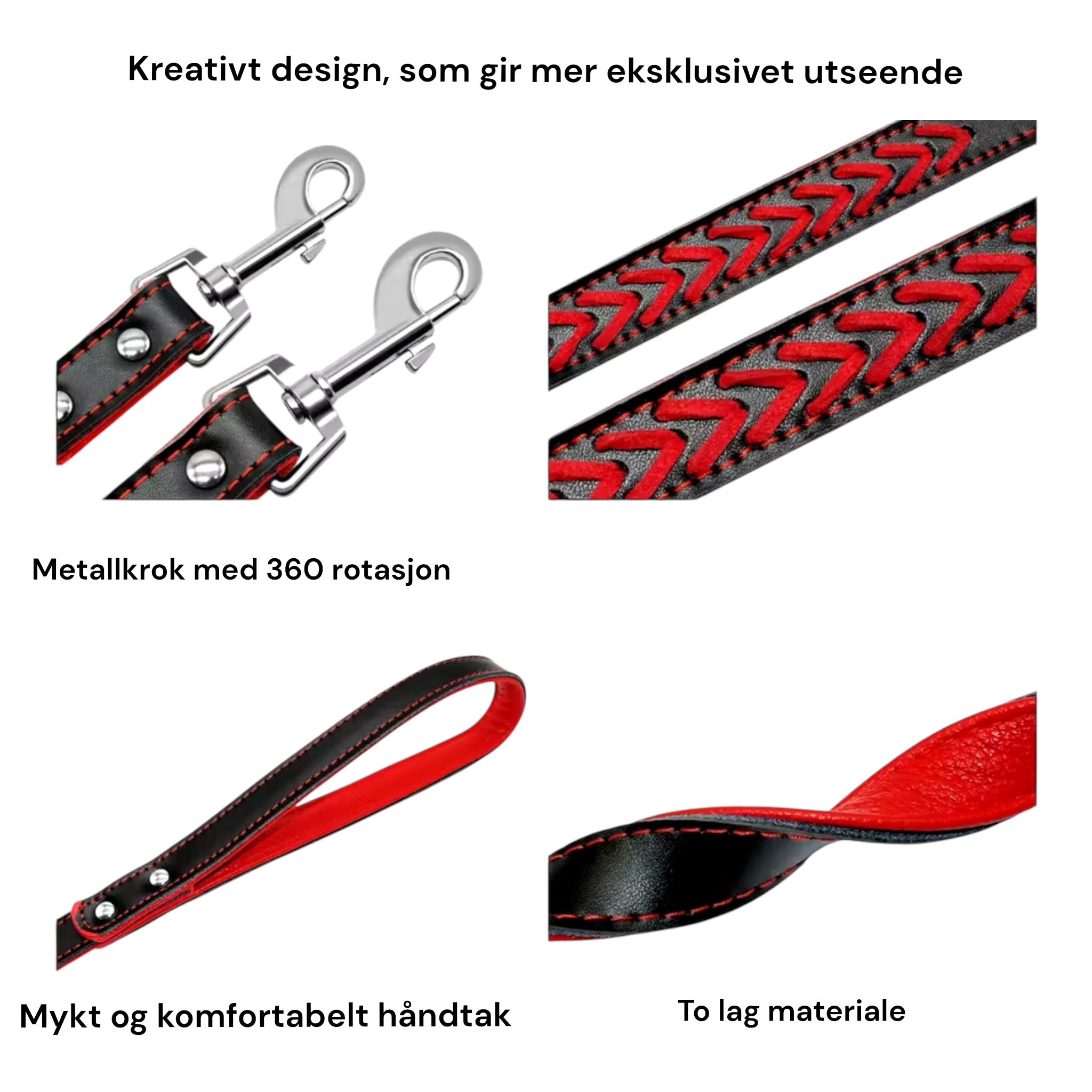 Hundebånd med vevd design – 120 cm