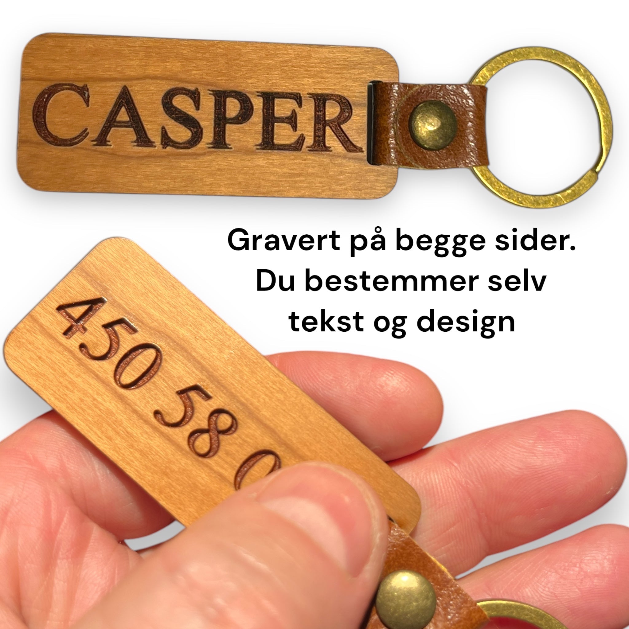 ID-brikke - Nøkkelholder - Treverk