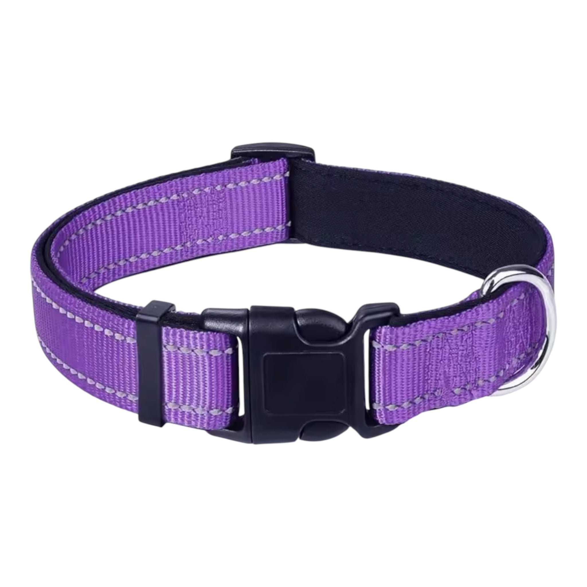 Hundehalsbånd med refleks – polstret nylon