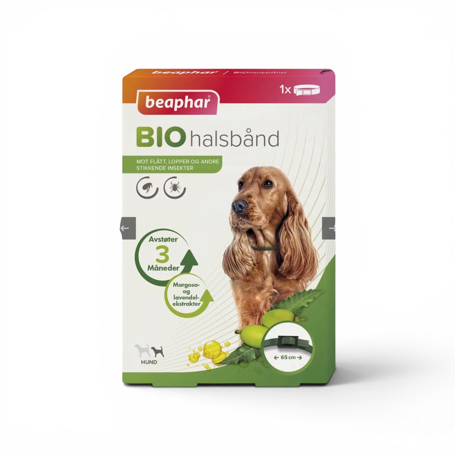Beaphar Bio halsbånd Hund 65cm