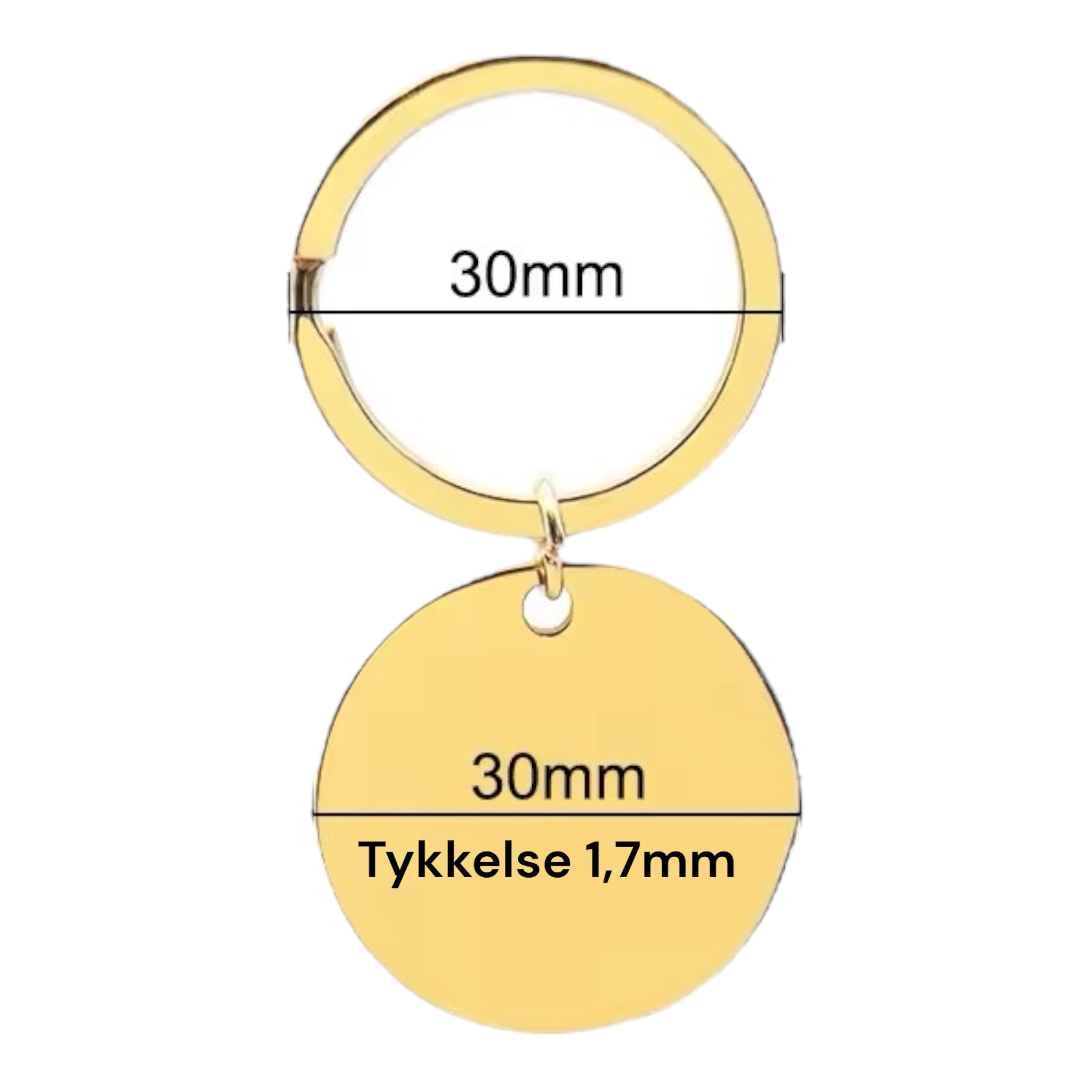 Gravert ID-brikke sirkel – 30 mm navnebrikke til hund og katt