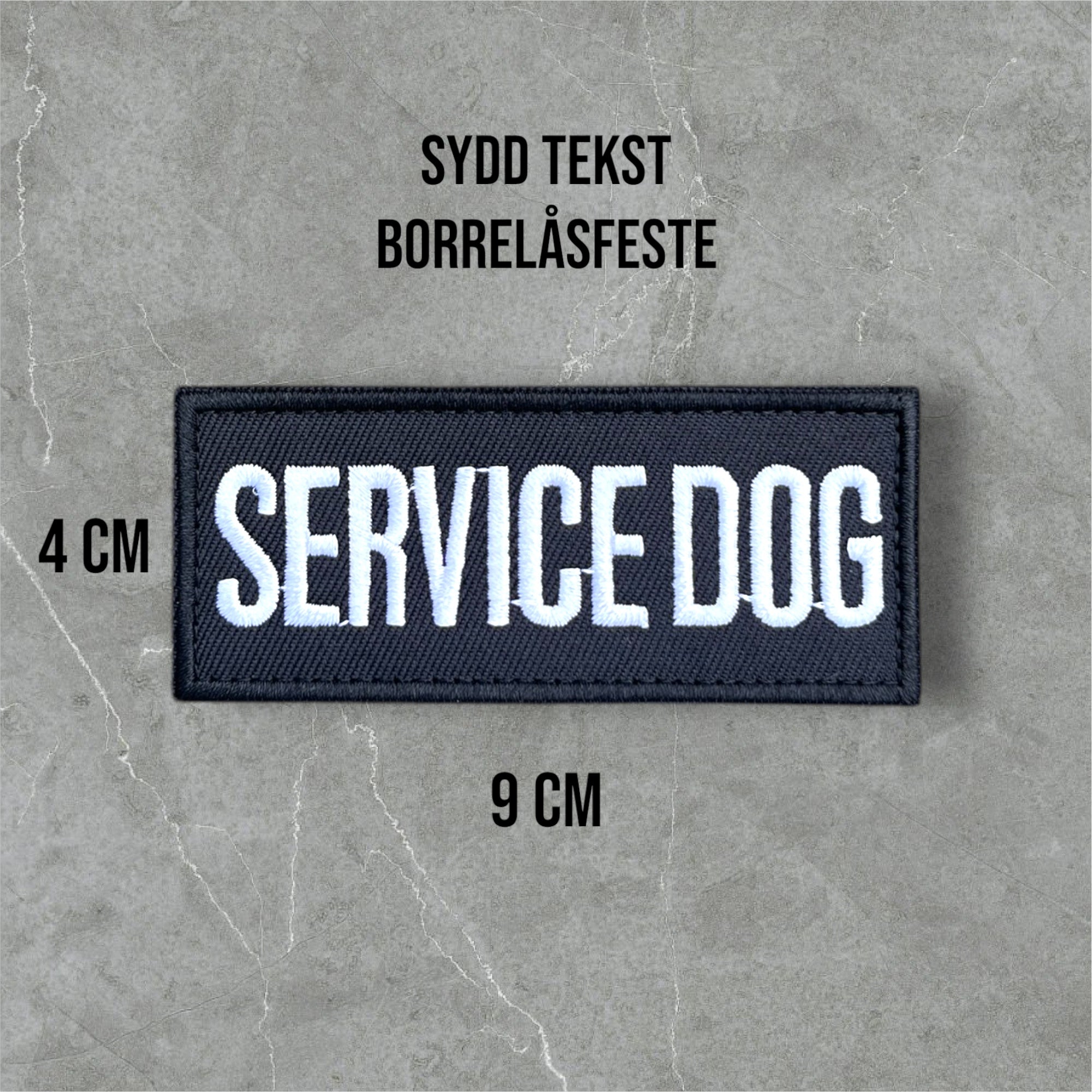 Service Dog patch til hundesele – borrelåsmerke