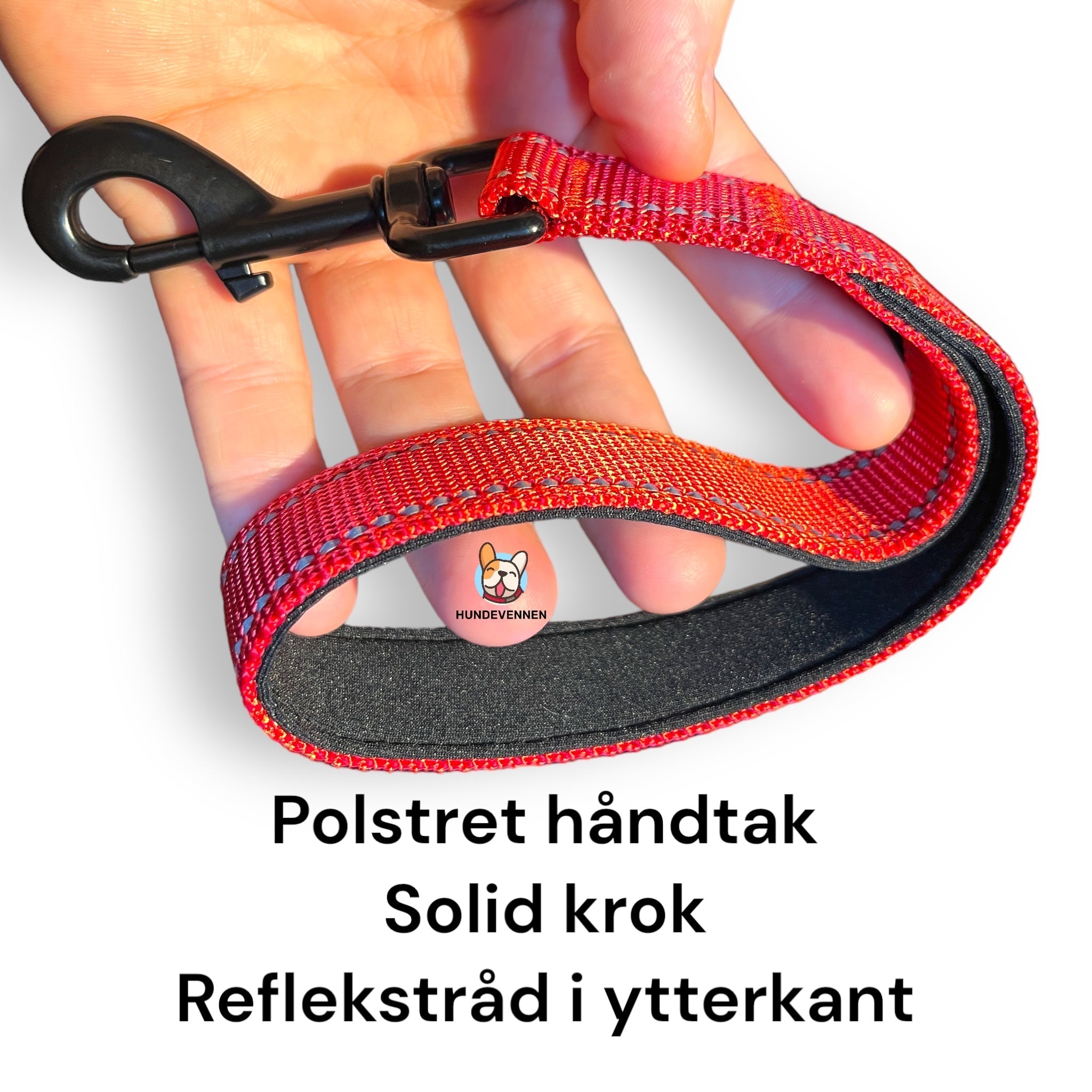 Kort hundekobbel 30 cm – solid bånd for ekstra kontroll