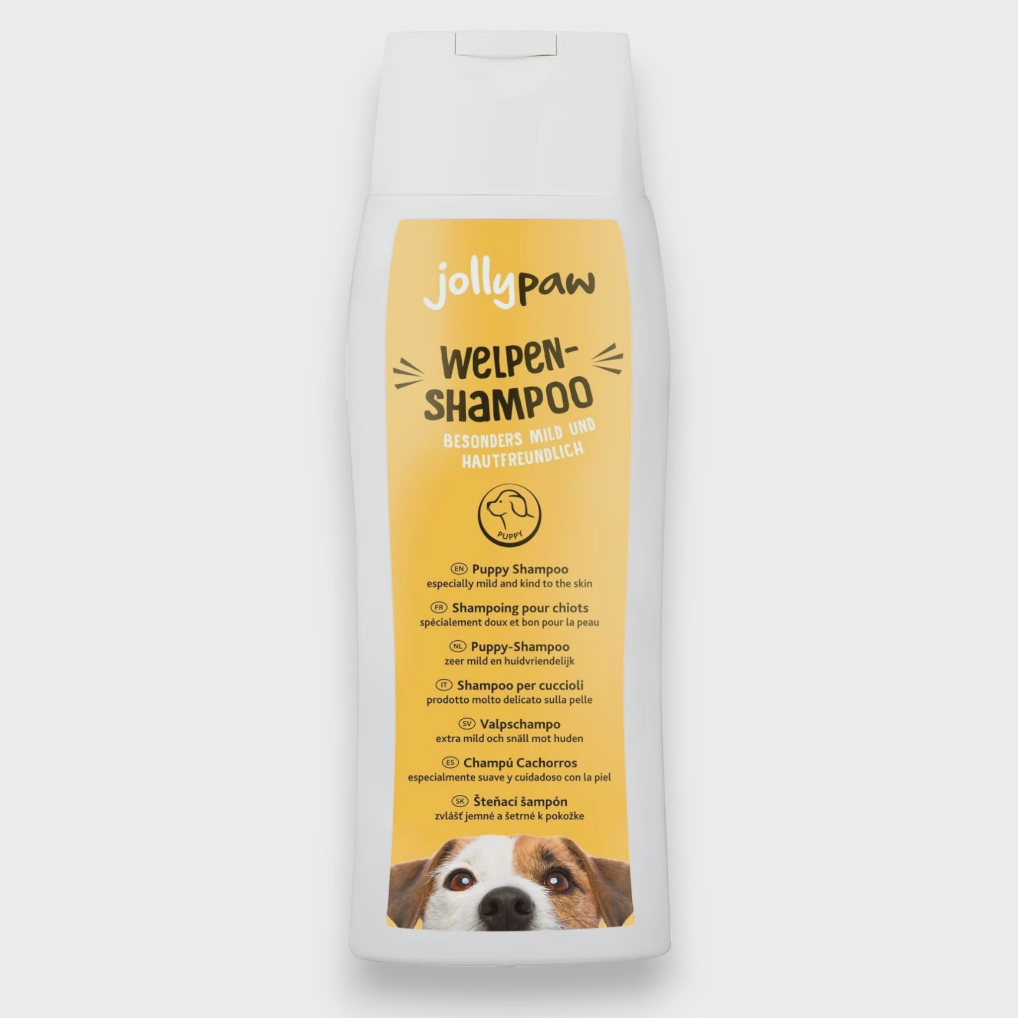 Jollypaw valpesjampo 250 ml – mild hundesjampo med naturlige urteekstrakter og vitaminer for valpens pelsstell