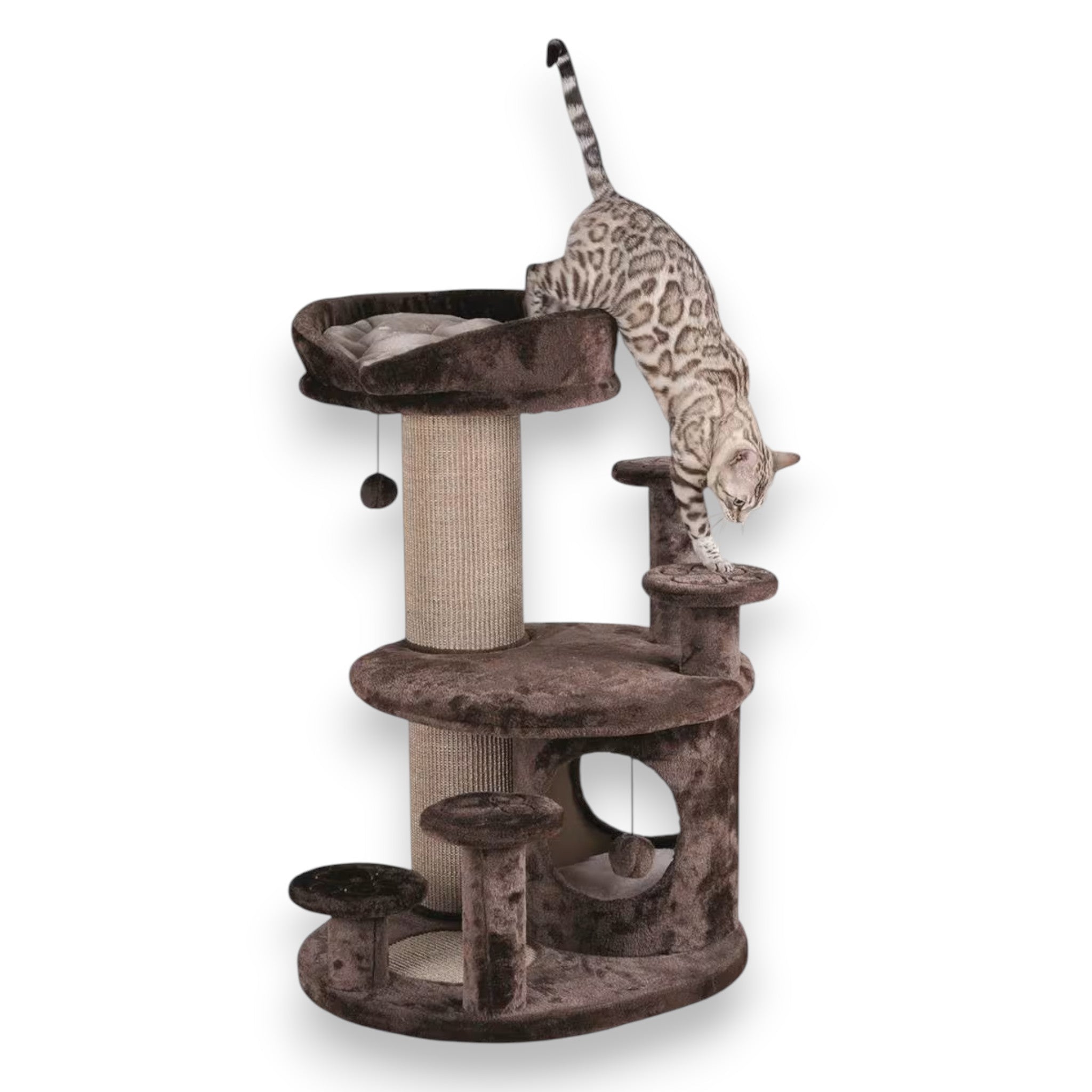 Kattemøbel for eldre katter 96 cm – Emil brun/beige