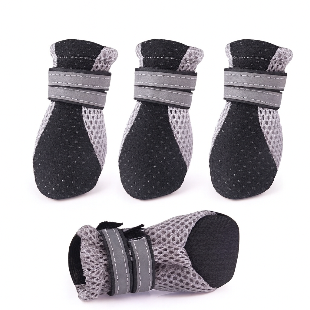 Meshsko med refleksborrelås - Svart/Grå