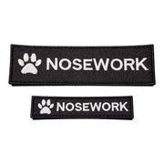 NOSEWORK merke til hundesele eller halsbånd  – borrelåsmerke i to størrelser