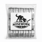 Nosework søketiner i aluminium – sett med 10 bokser til lukttrening for hund