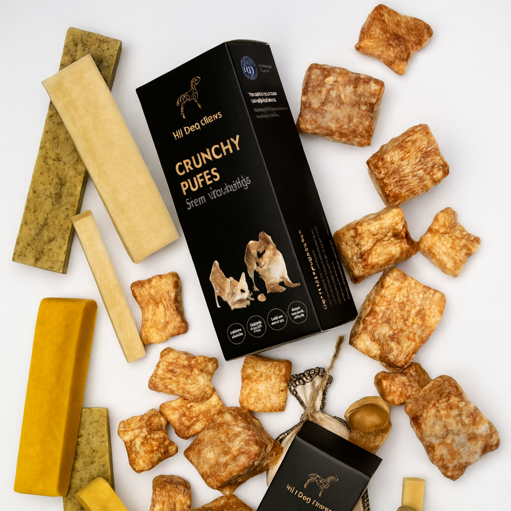 Hi! Dog Chews Puffs – Naturlige ostesnacks til hund (70 g)