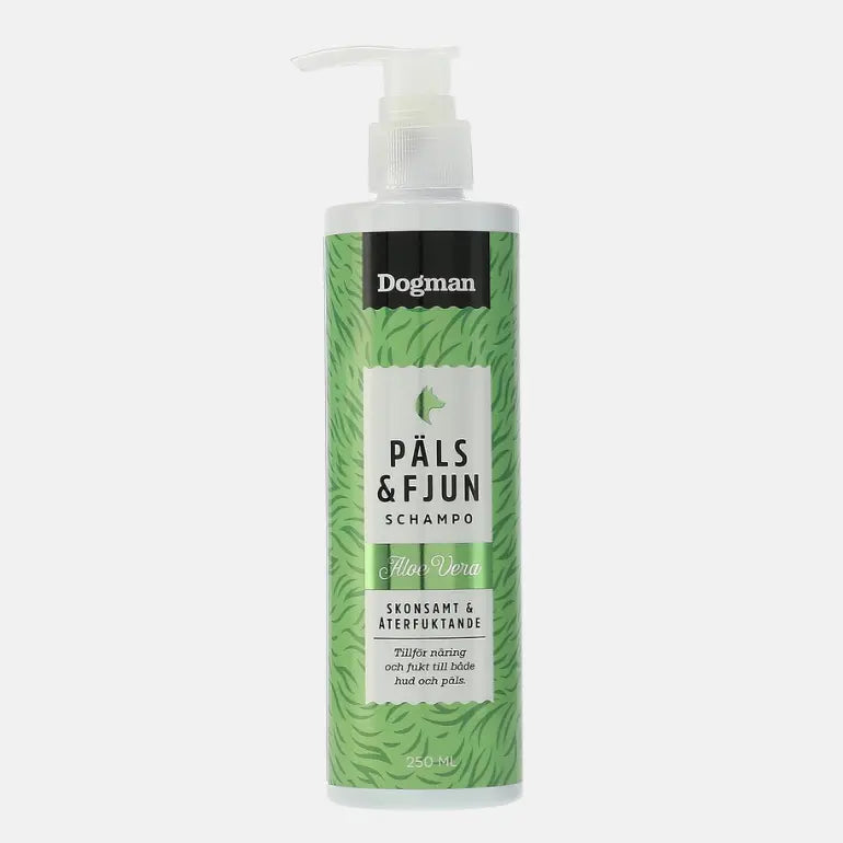 Dogman päls o fjun - fuktighetsgivende shampoo med aloe vera for alle typer pels