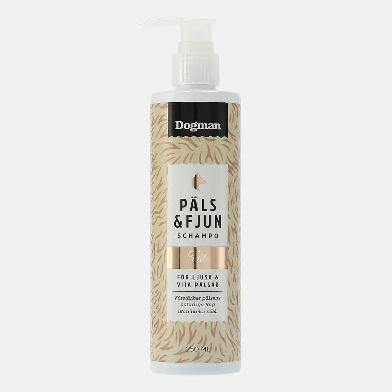 Dogman päls o fjun - fuktighetsgivende shampoo for lys og hvit pels