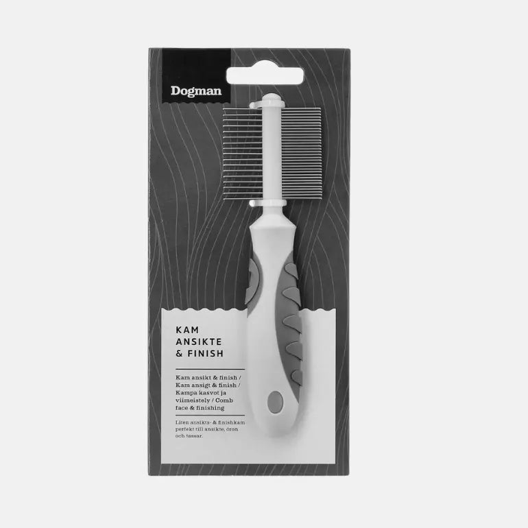 Ansiktskam fra Kennel Equip i emballasje på grå bakgrunn.