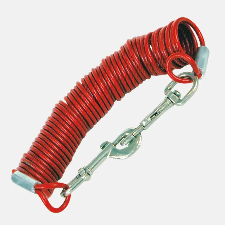 Løpeline til hund i spiral på grå bakgrunn.